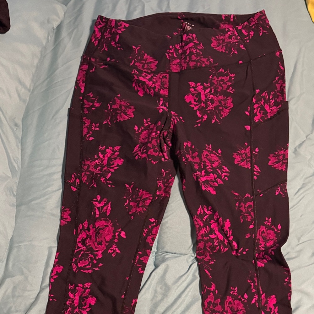 Torrid Black and Pink Floral Pants